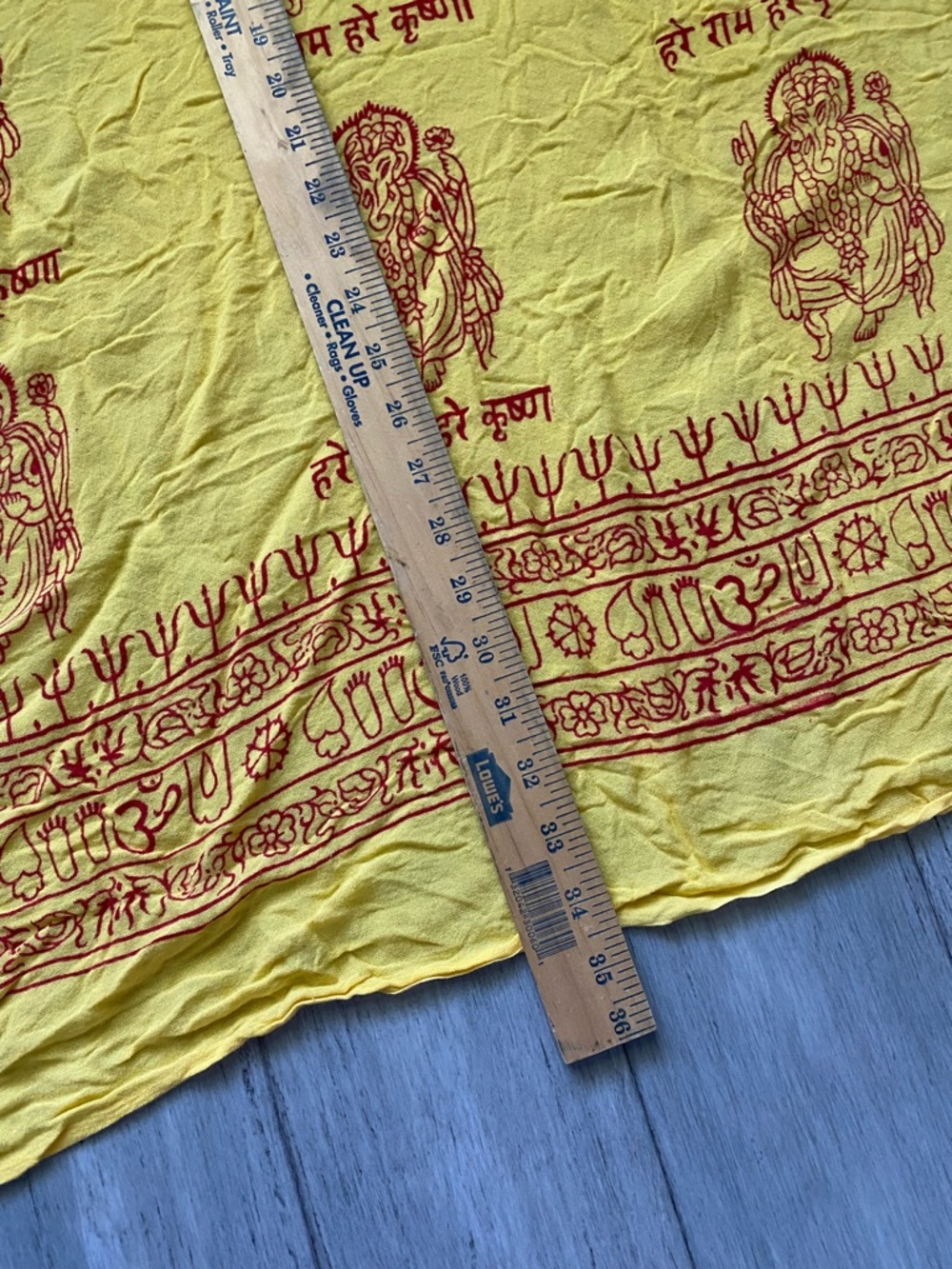 Large Om Scarf Wrap Yoga Soft Cotton Mix Handy Printed Boho Yellow - Picture 6 of 6